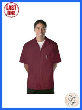 Unisex Button Smock Poly Cotton Poplin Short Sleeve Work Uniform